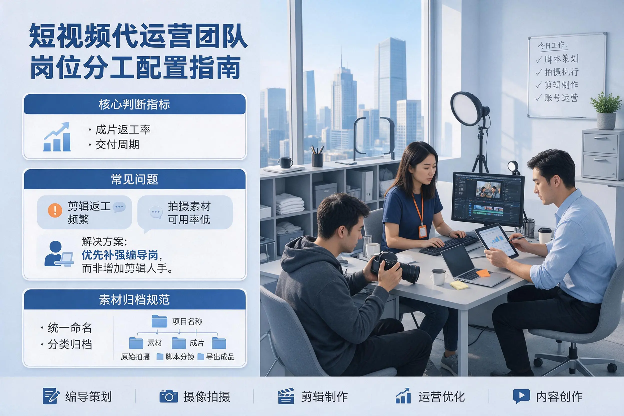 短视频代运营团队如何配置？沧州企业岗位分工科普说明